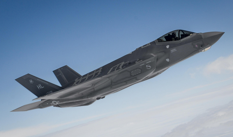 An F-35A Lightning II aircraft assigned to Hill Air Force Base, Utah, prepares to be refueled by a 459th Air Refueling Wing KC-135 Stratotanker during a flight to Graf Ignatievo Air Base, Bulgaria, April 28, 2017. (US Air Force)